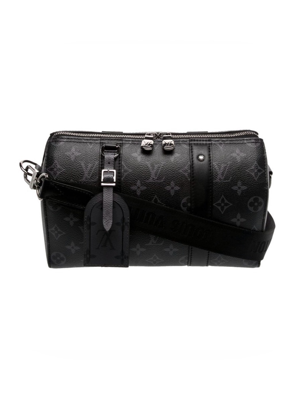 Louis Vuitton Black Monogram Eclipse Keepall 35 Crossbody- Authentic
